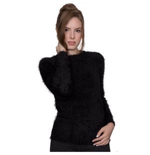 Blusa Velur Gola Longa Lady