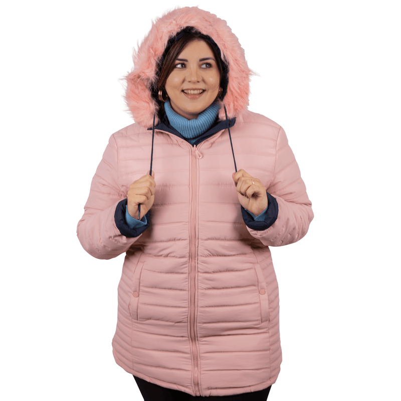 Parka Dupla Face Feminina Casaco Plus Size Neve Frio Intenso com