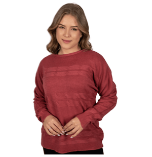 Pull Premium Feminino Tricô Horizontal