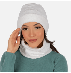 Conjunto Gorro e Gola Forrados Pelo