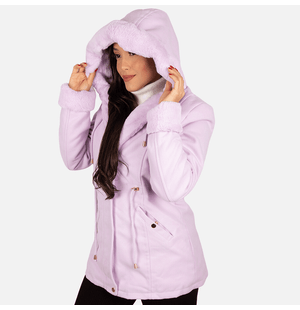 Parka Forrada Feminina Capuz Pele Mya