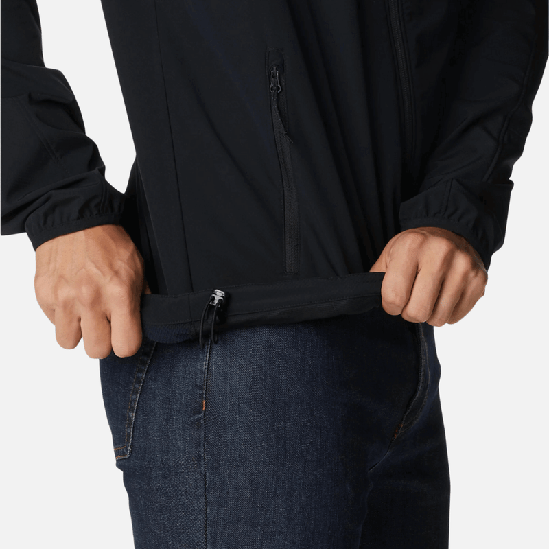Jaqueta-columbia-masculina-softshell-com-capuz-tall-heights-preto-ajustavel