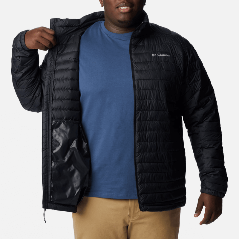 Jaqueta-plus-size-columbia-masculina-ultra-leve-sem-capuz-silver-falls-preto-interno