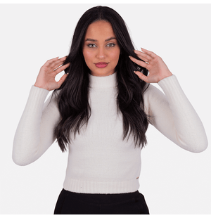 Blusa Cropped Gola Alta Stelletta