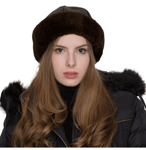 Gorro Couro e Pele Femme