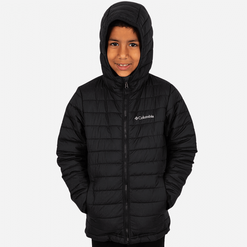 casaco-frio-infantil-capuz-columbia-powder-lite-preto