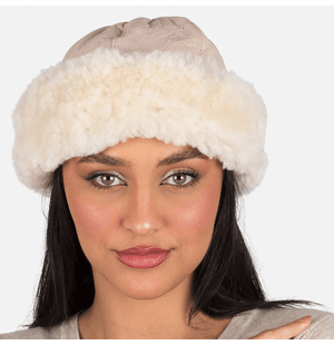 Gorro Couro e Pele Femme