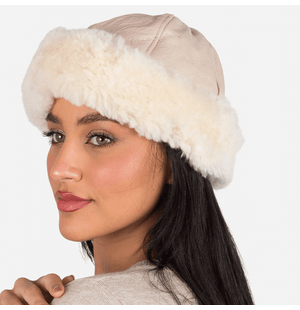 Gorro Couro e Pele Femme