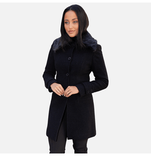 Sobretudo Feminino Boucle Gola Pelo