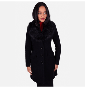 Sobretudo Inverno Feminino Gola Pele