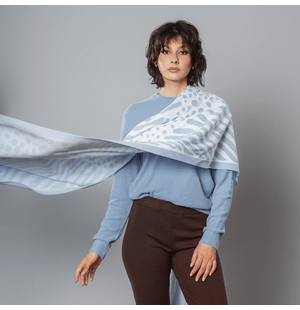 Manta Longa Jacquard Tricô