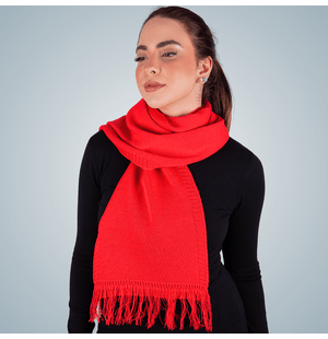 Cachecol Tricot Liso Franjas
