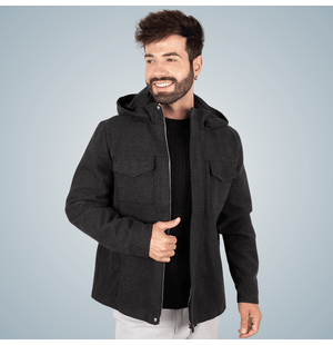 Casaco Gorpcore Bolsos Lã