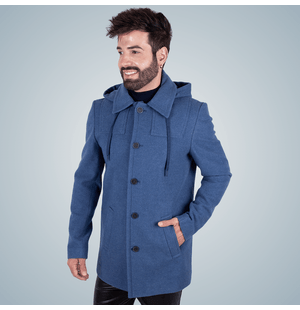 Casaco Masculino Lã Capuz Veneto