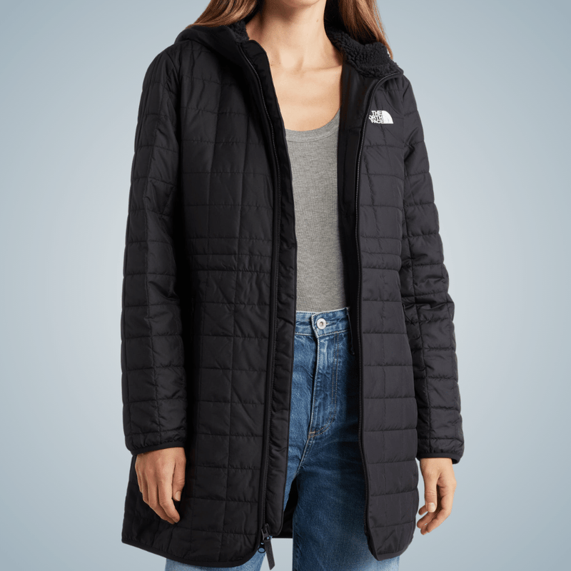 parka feminina ajustavel inverno the north face junction insulated preto.png
