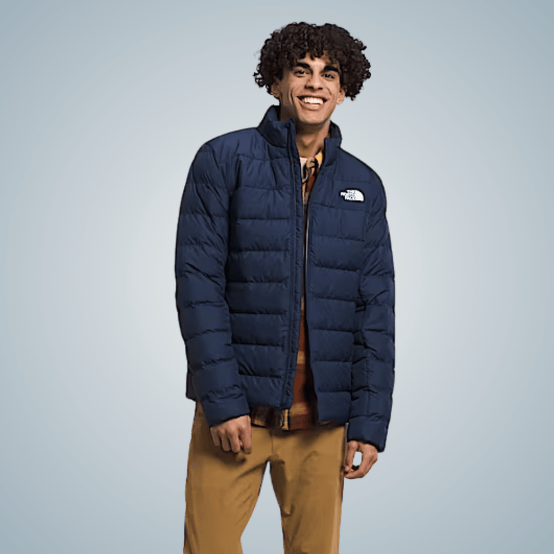 jaqueta puffer pluma de ganso termico the north face aconcagua marinho