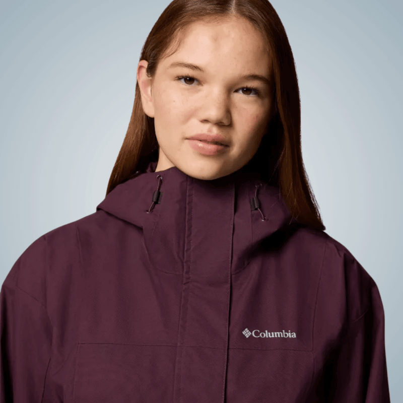 parka feminina chuva columbia hikebound vinho