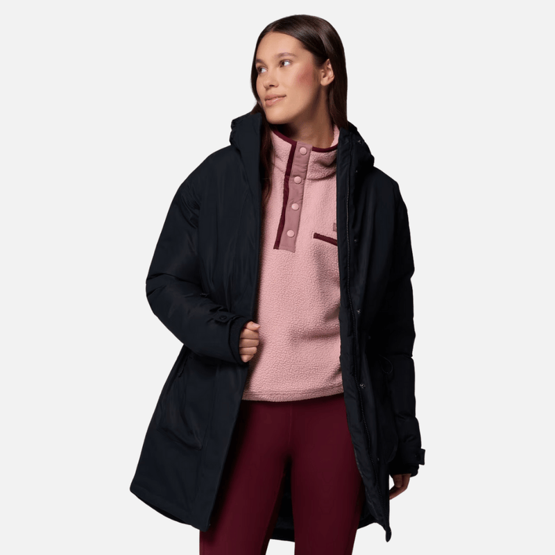 parka columbia feminina neve parka harmony falls down preto