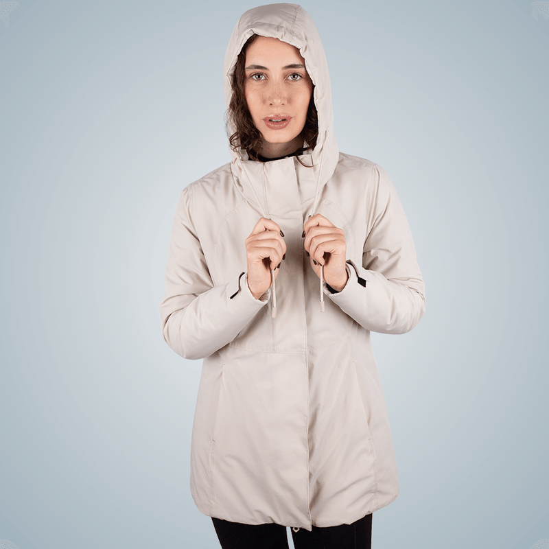 parka feminina inverno reversivel ultralight bege